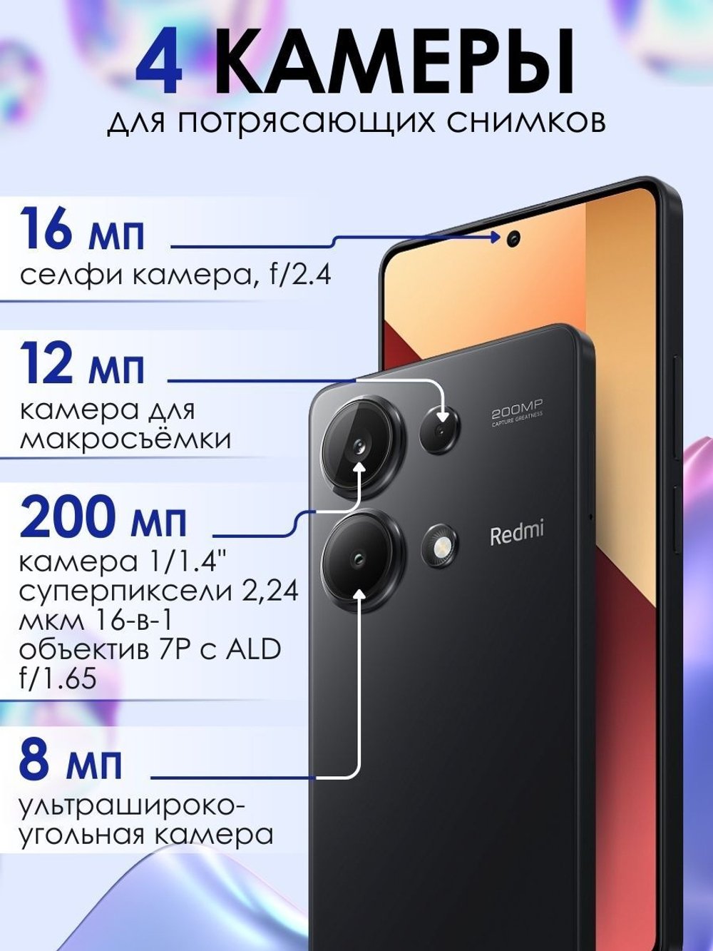 Смартфон Xiaomi Redmi Note 13 Pro 4G 12/512GB лавандово-фиолетовый