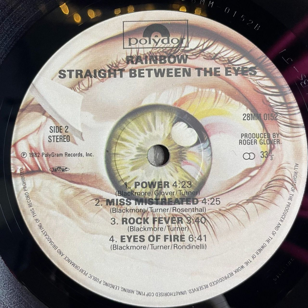 Винтажная виниловая пластинка LP Rainbow Straight Between The Eyes (Japan 1982) (No Obi) Power