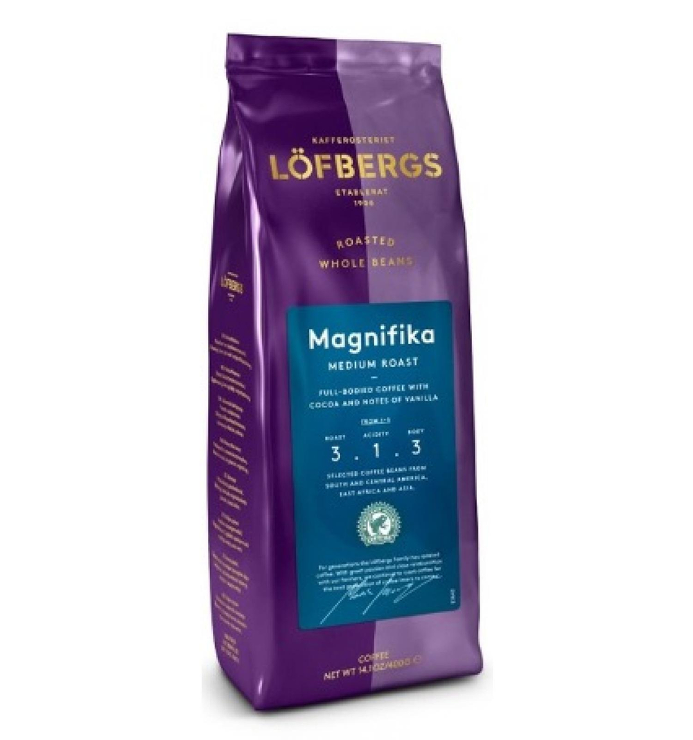 Кофе Löfbergs Magnifika, в зёрнах, 400г. Лофбергс