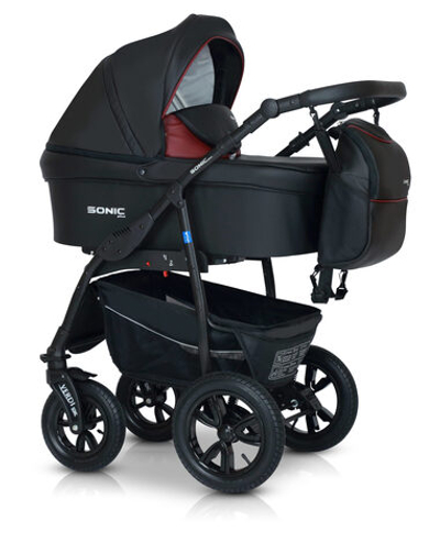 Детская коляска Verdi Sonic Plus 3 в 1 (Черный/бордовый)