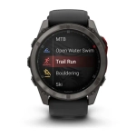 Garmin Fenix 8 PRO, 51 мм, MicroLED, Sapphire, Carbon Gray DLC Titanium with Black/Pebble Gray Silicone Band
