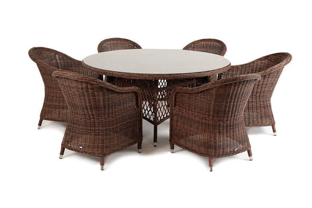 "Эспрессо-150 R" обеденная группа плетеная, цвет коричневый