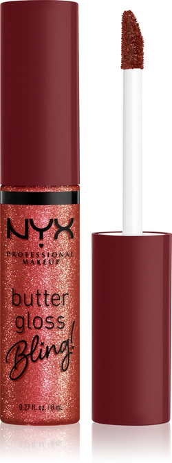 NYX Professional Makeup Butter Gloss Bling - Блеск для губ с блестящими частицами оттенок 07 Big Spender, 8 ml