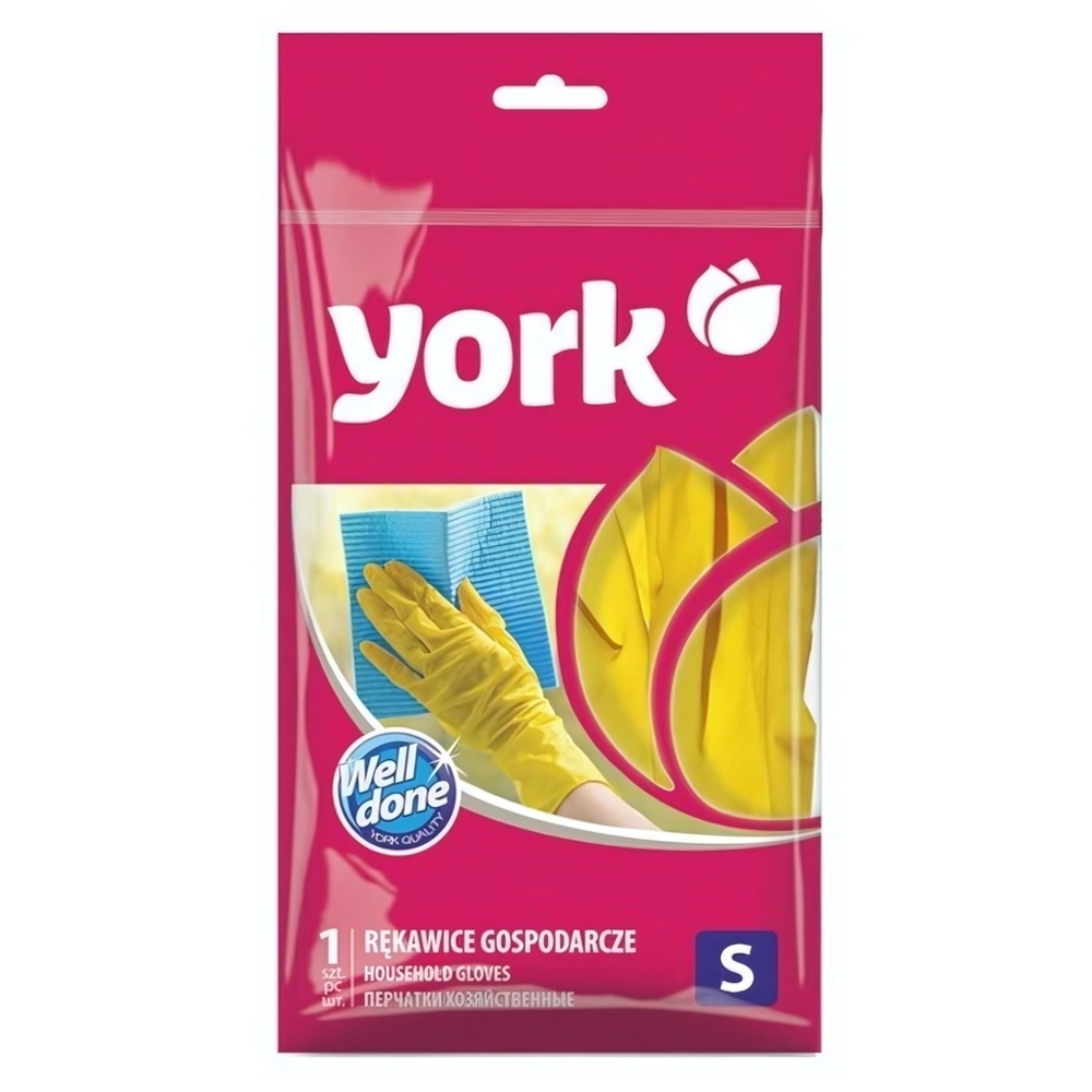 Перчатки резиновые с хлопковым напылением, (S) YORK