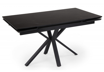 Керамический стол Woodville Старлайт 120 (180) х 80 shakespeare black, черный