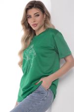 Футболка с вышивкой зеленая Б10058 LT Collection