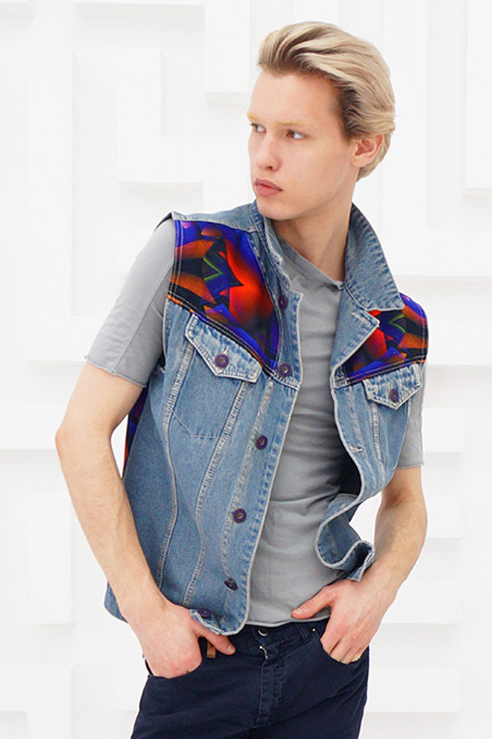 LIGVIANNI Джинсовая жилетка Denim Jacket Lotus