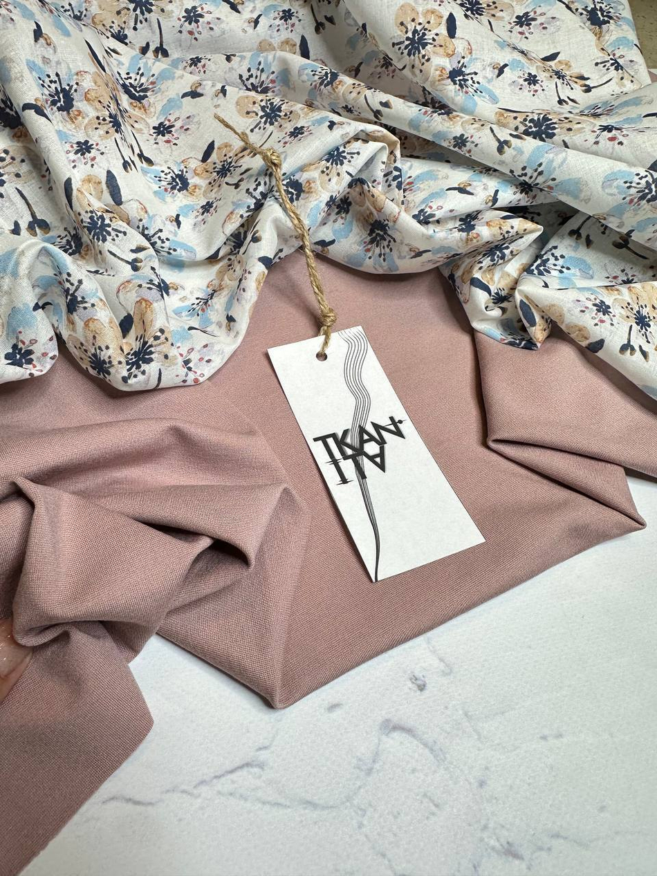 Костюмно-плательный однотонный джерси (ACNE STUDIOS, 70%вискоза/25%нейлон/5%эластан, Пыльная роза лета, 146, 320 гр/м2)