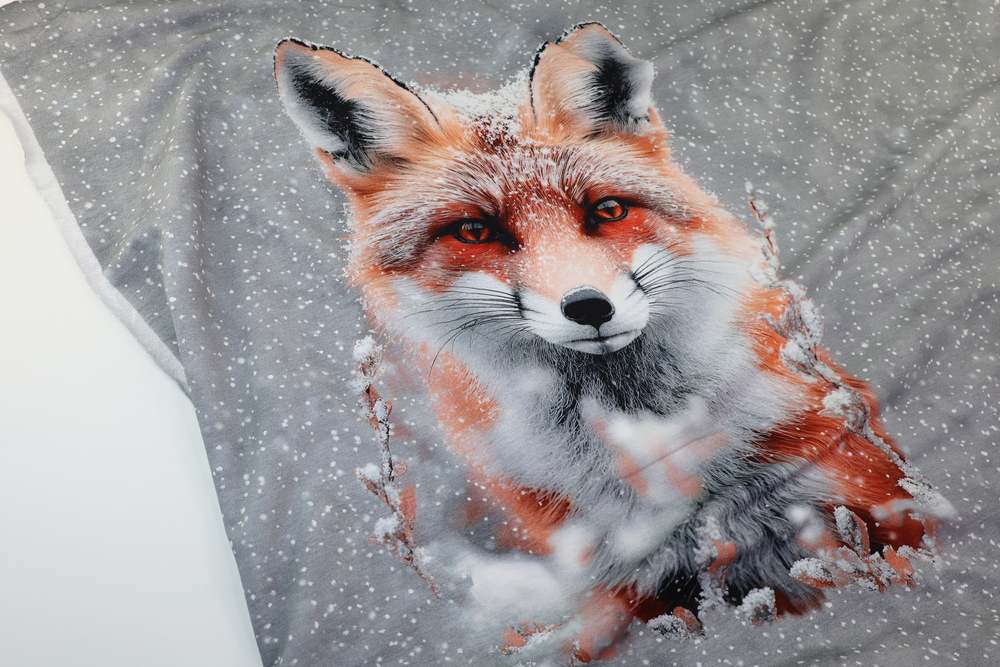 ЗИМНЯЯ ЛИСА - Футер 2х-нитка с лайкрой, компакт пенье (ДЖ69 Маша) (к1 обрыв нити, полочка задета)