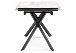Керамический стол Woodville Хилбри 140(200)х80х76 statuario cara, черный, ножки черные