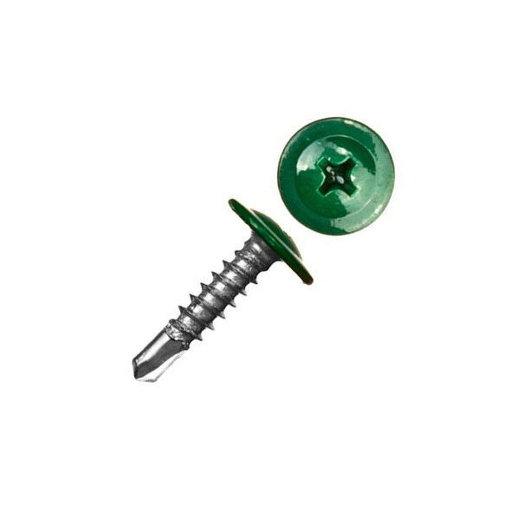 Саморез с пресс-шайбой сверло 4,2*16 RAL 6005