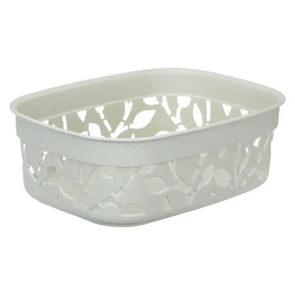 Коробка ФЛОРА 1л белый ротанг 0,065*0,14*0,185 м