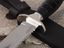 Нож «Разведчик», сталь 95х18, резная рукоять из черного мореного граба