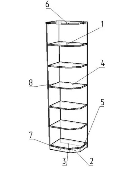 Стеллаж угловой ВЕНА-4