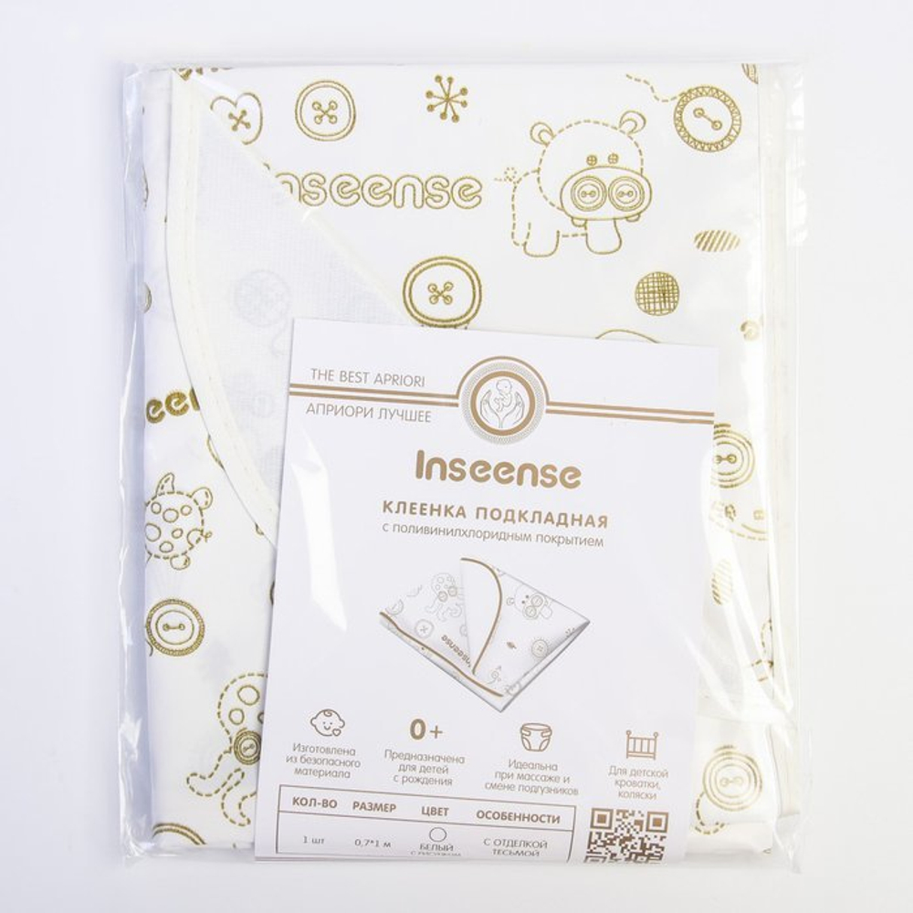 4967109 Клеенка 70х100 см., с ПВХ покрытием, с окантовкой, на резинке, с рисунком цвет МИКС