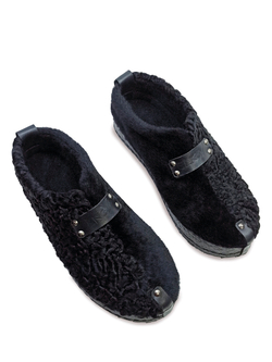 Туфли меховые "Double Black"