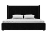 Кровать интерьерная Ларго 200, Черный, Велюр, 120750