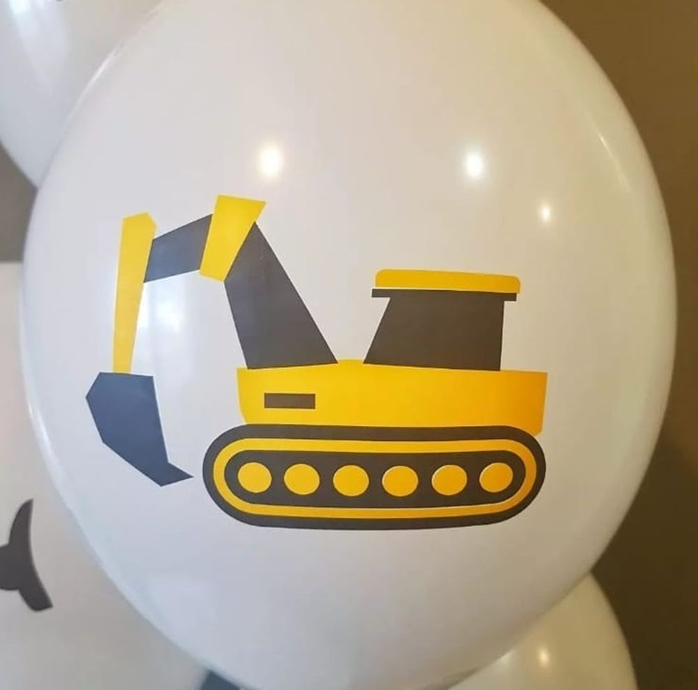 Набор шаров. Строительная техника, Белый, пастель, Ассорти.