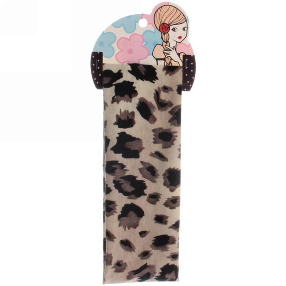 Повязка на голову «Britney Room», принт крупный леопард, микс 6 цветов, 20*7см