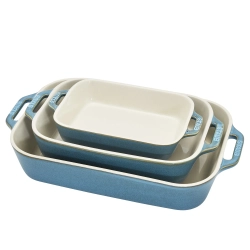 STAUB Набор из 3 керамических тарелок Приготовление античной бирюзы