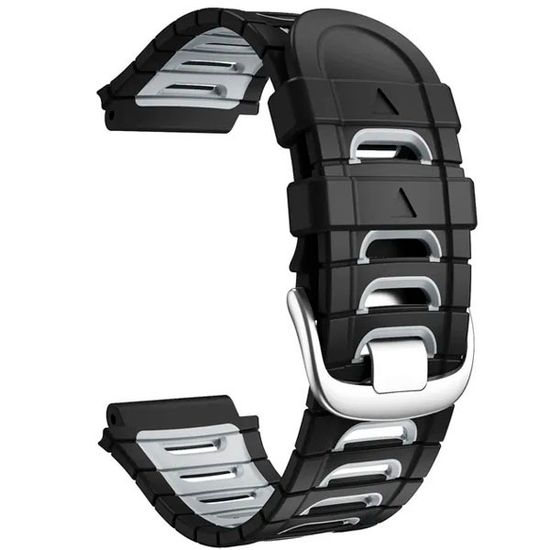 Ремешок для Garmin Forerunner 920XT силиконовый двухцветный (Черный/серый)
