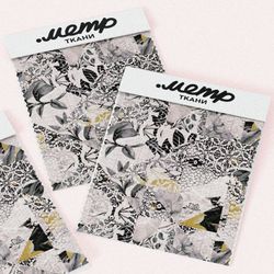 Ткань барби абстрактные ромбы с листьями