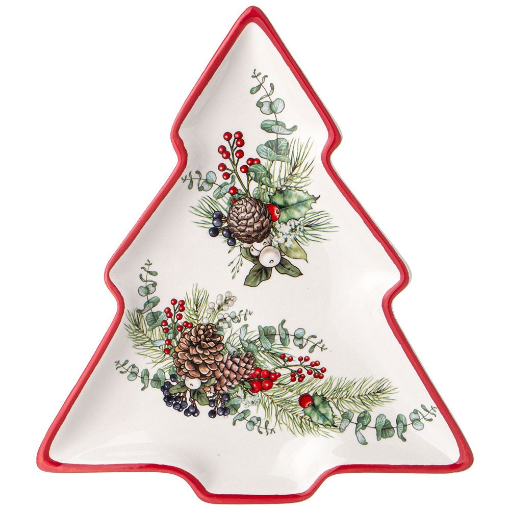 ТАРЕЛКА В ФОРМЕ ЕЛКИ AGNESS "CELEBRATION" 23*20,2*2,2 СМ (КОР=24ШТ.)