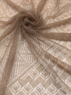 Оренбургский пуховый платок-паутинка А120-08 темно-бежевый
