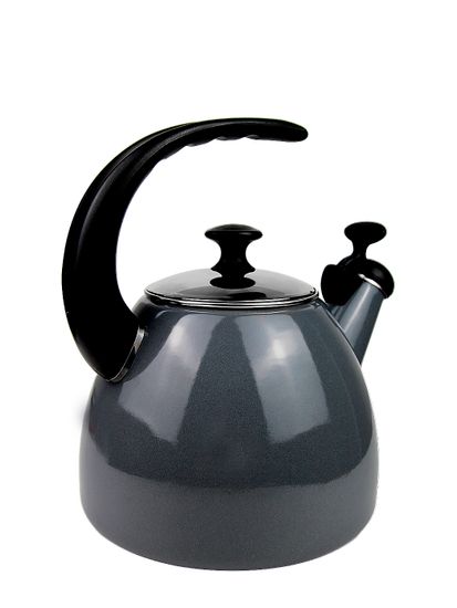 Чайник 2,5 л. эмалированный со свистком Kamille KM 1040C с черной бакелитовой ручкой