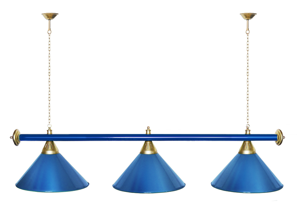 Лампа STARTBILLIARDS 3 пл. (плафоны зеленые,штанга зеленая,фурнитура золото)