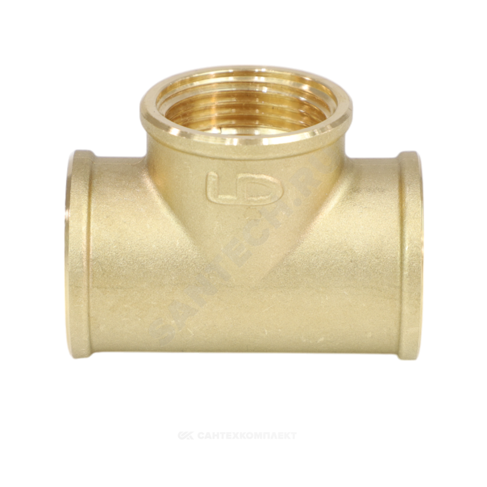 Тройник латунь Ду 40 (1 1/2") ВР LD LD.65.514.40