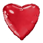 Фольгированный шар-сердце, металлик, красный, 76 см