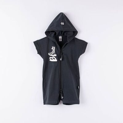 Bb team zip-up romper - Graphite