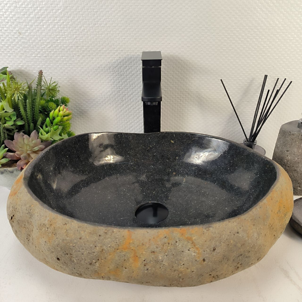 Каменная раковина из речного камня RS-05290 (50*39*14) 0861 из натурального камня