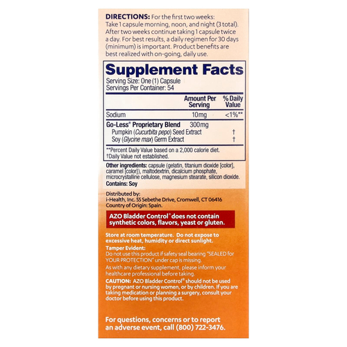 AZO, Bladder Control®, Go-Less®, 54 капсулы