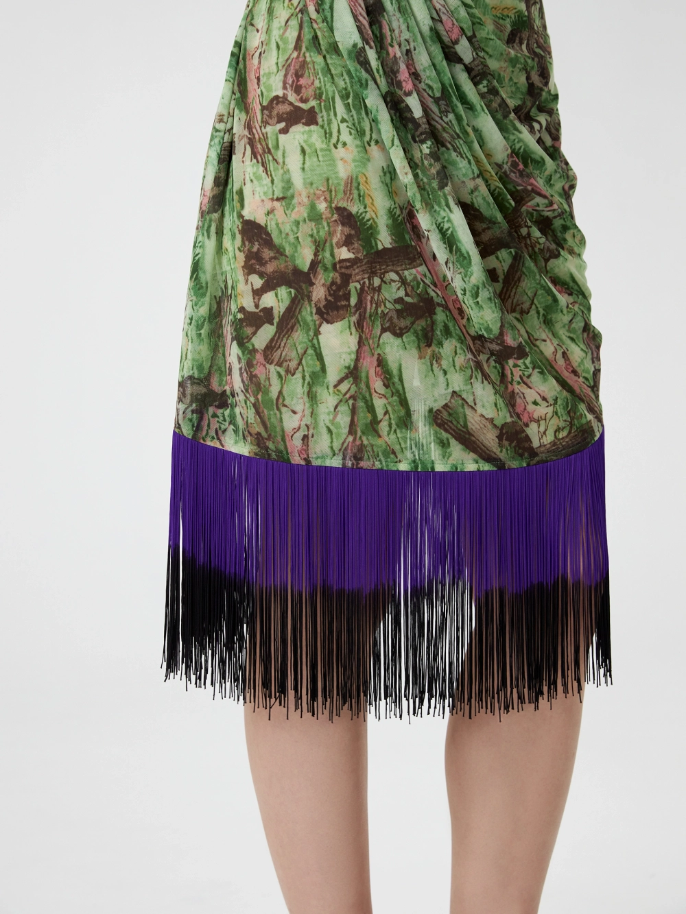 Юбка с принтом "Медведи" и бахромой OLA OLA