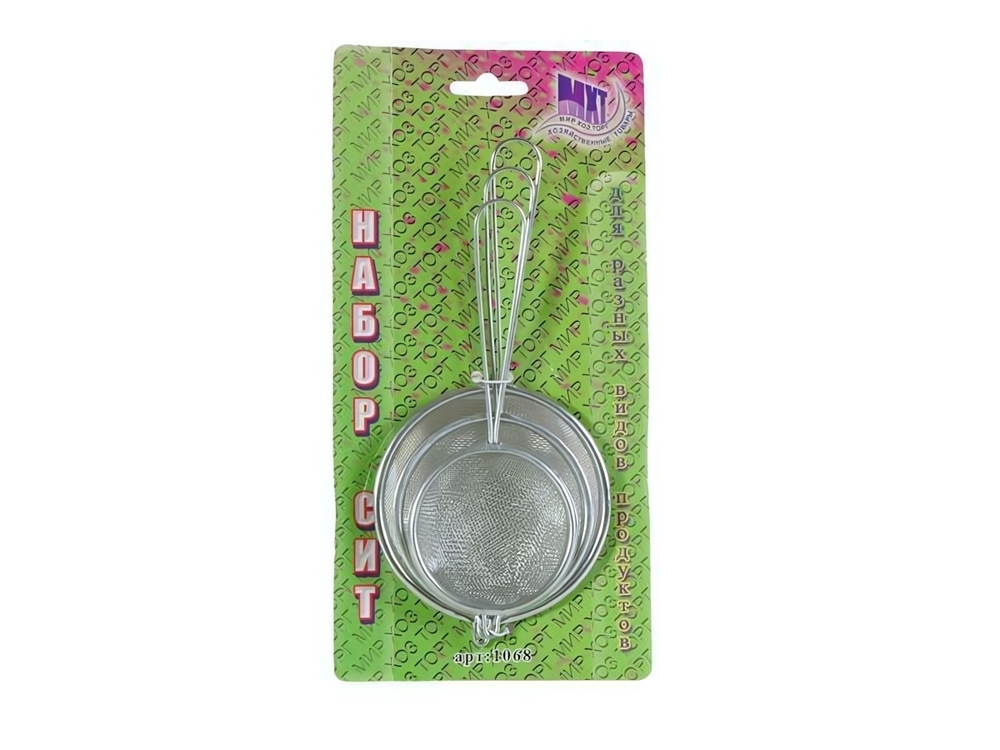 Набор сит с ручкой 3шт (7, 8, 10см)