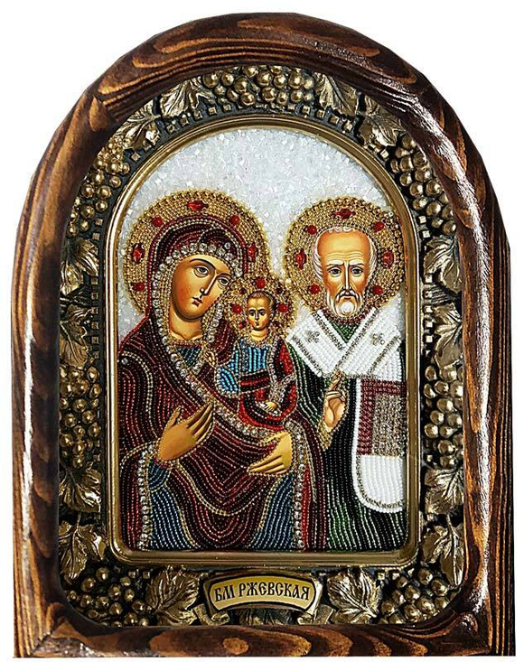 Дивеевская икона Пресвятая Богородица Ржевская, бисер