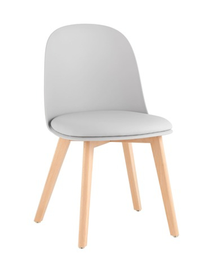 Стул Fog с подушкой светло-серый деревянные ножки