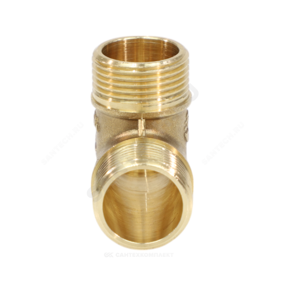Тройник латунь переходной Ду 15х20х20 (1/2"х3/4"х3/4") НР/НР/НР VALFEX VF.131.L.034