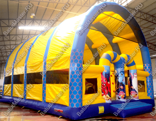 Надувной батут "Морской бриз с крышей"