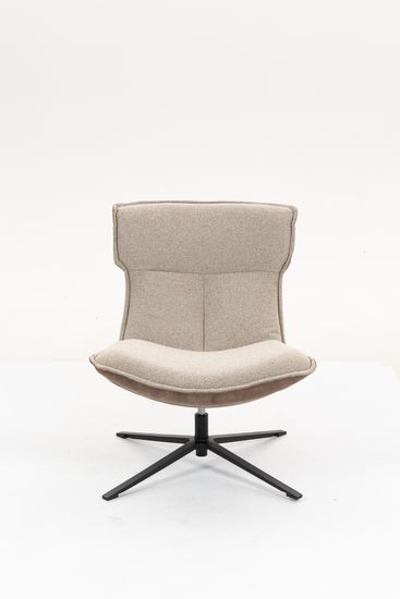 Кресло лаунж Sway бежевый с коричневым букле и велюр