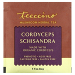 Teeccino, Травяной чай с грибами, кордицепс и лимонник, без кофеина, 10 чайных пакетиков, 60 г (2,12 унции)