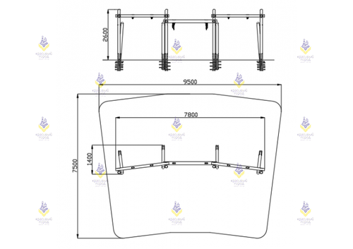 Качели на круглых столбах «Открытая книга»
