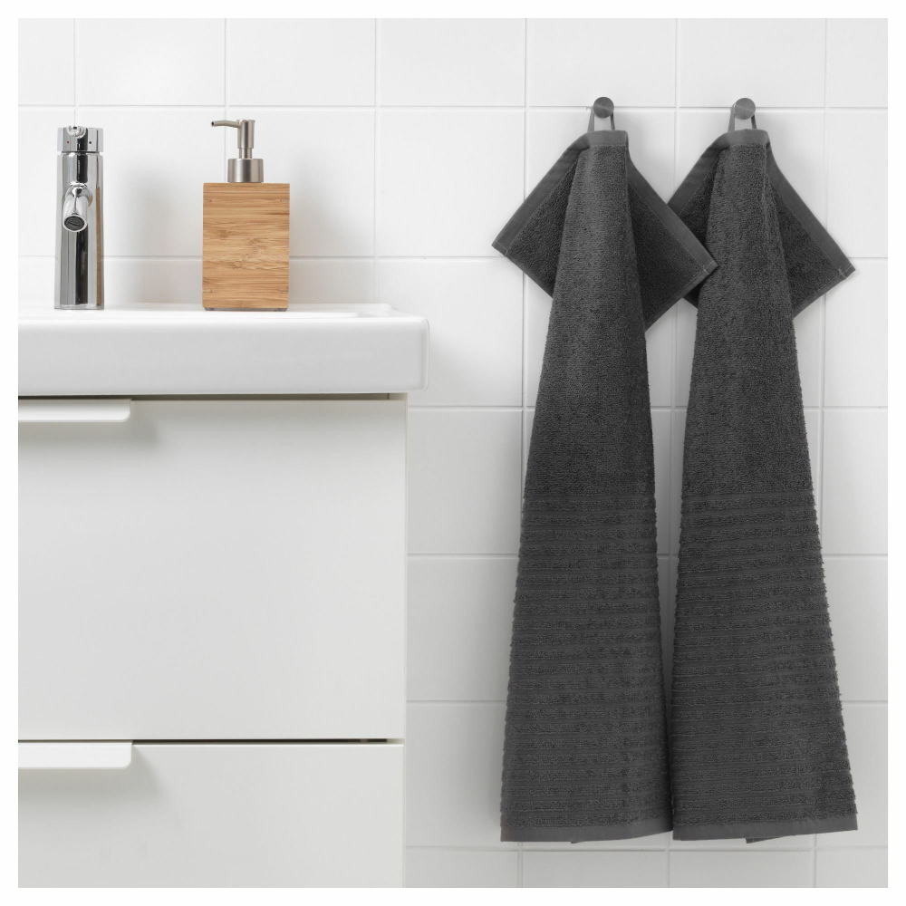 Полотенце IKEA VAGSJON (ВОГШЁН), Темно-серый, 40х70 см
