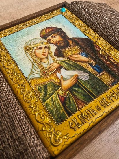 Икона Петр и Февронья 16х20 см
