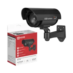 Муляж камеры видеонаблюдения настенный уличный DVC-2-BL 2АА черный IP65 IN HOME