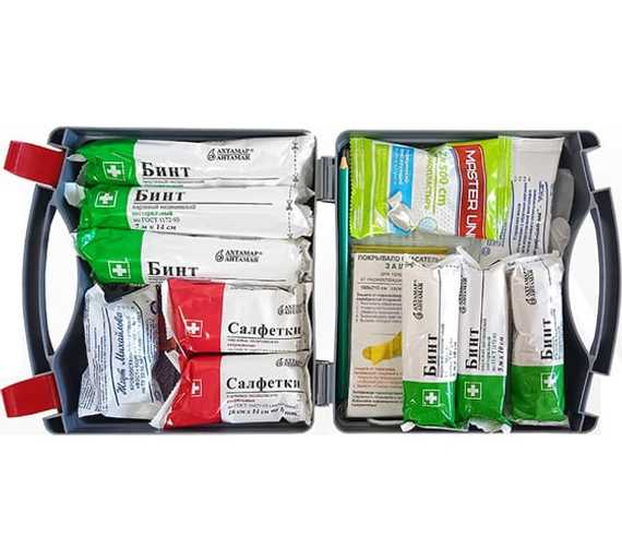 Аптечка для оказания первой помощи с применением медицинских изделий пострадавшим в дорожно-транспортных происшествиях (автомобильная) "Муссон" (приказ 260н) 
, арт. 3738