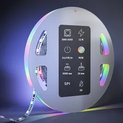 Светодиодная лента 12В 5050 14,4Вт/м 5м IP 20 Адресная (SPI) Цветная (RGB) 201242 Led Strip 201242