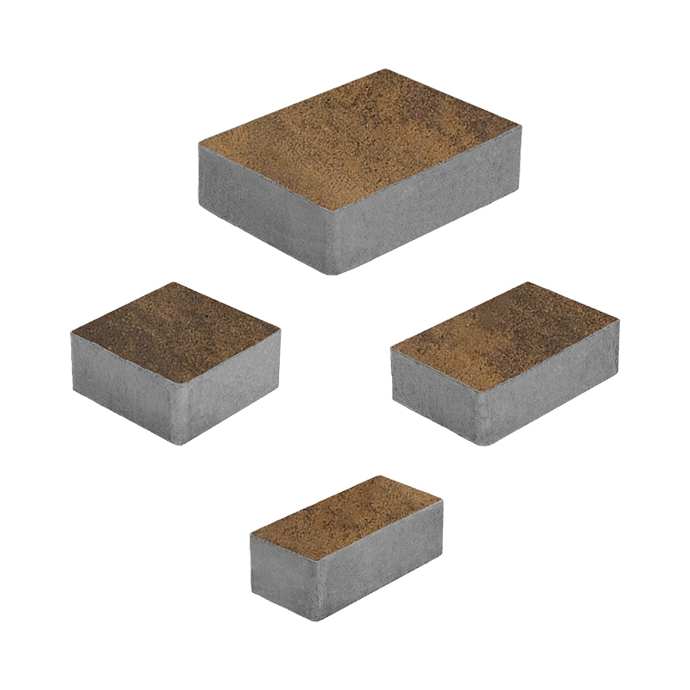 Тротуарная плитка МЮНХЕН - Листопад гладкий Мокко, комплект из 4 видов плит